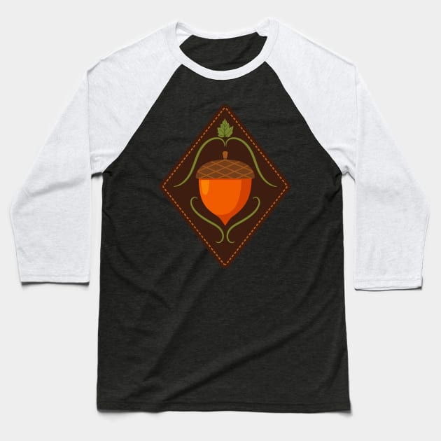 Cute Fall Stamp Baseball T-Shirt by SWON Design
